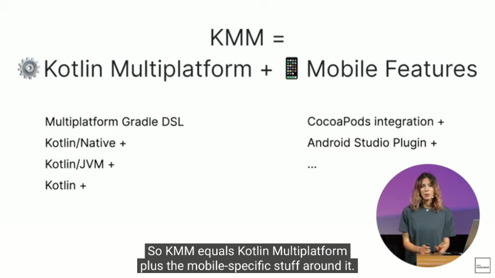KMM equals Kotlin Multiplatform plus mobile features