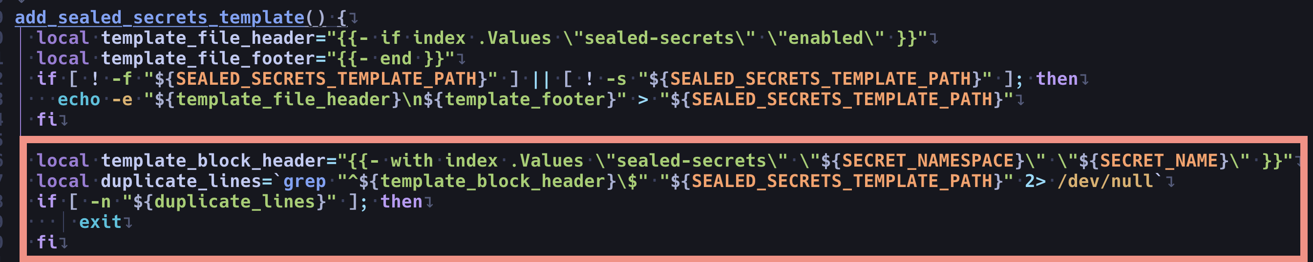 SealedSecretのテンプレートの重複をチェックする実装コード
