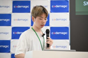 WinTicketの長田卓馬が登壇している様子