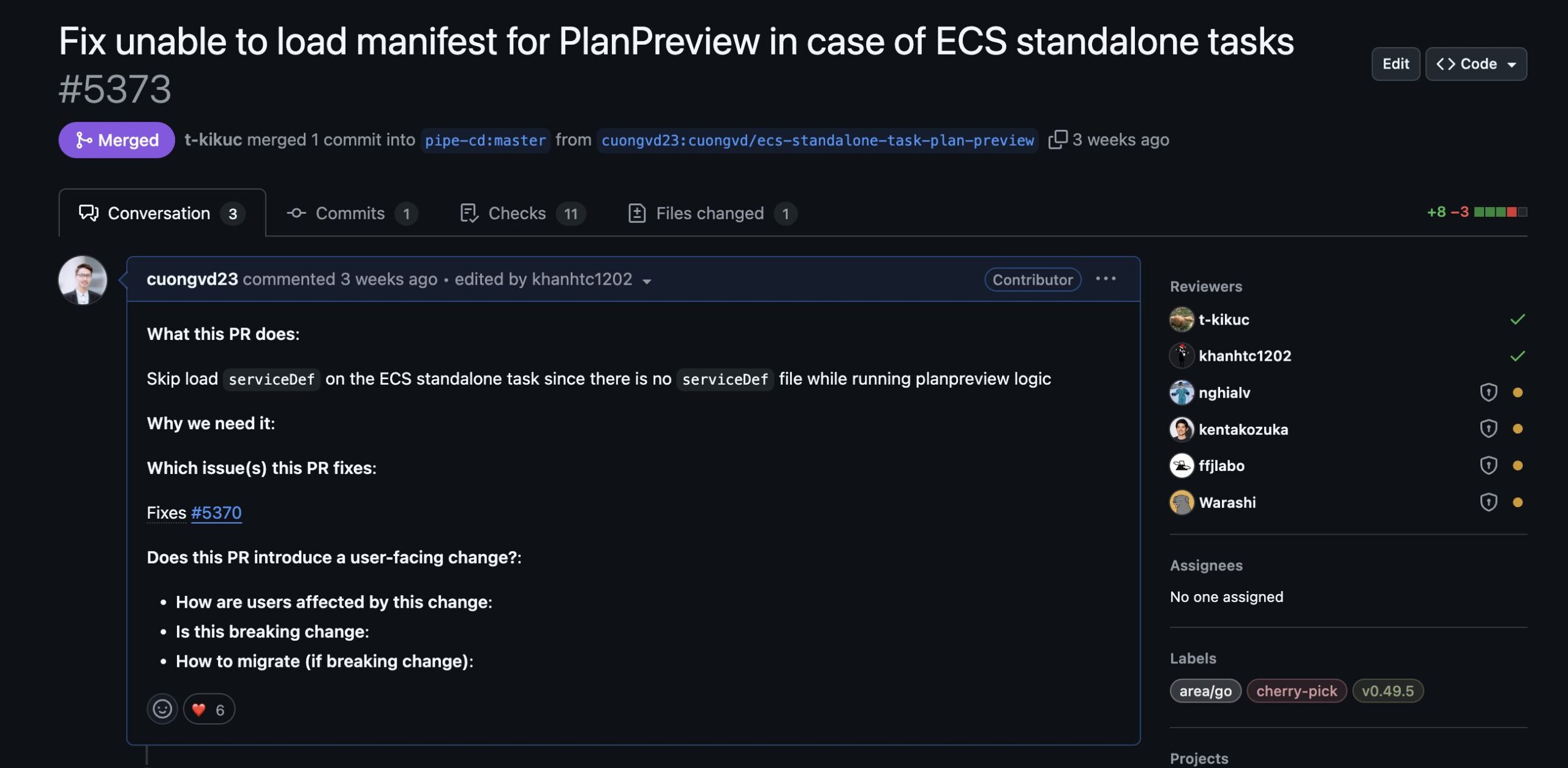 PipeCD ECS Standalone Task Contribution