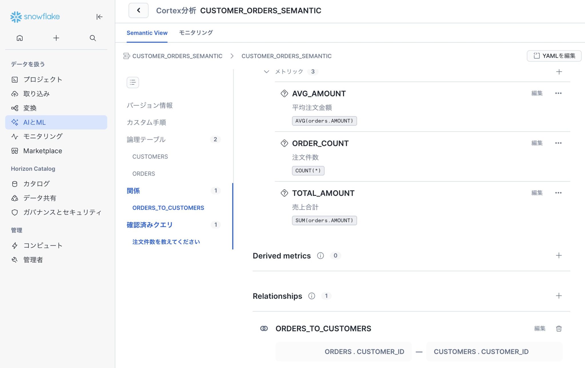 Snowflake-Labs/dbt_semantic_view を使った Semantic View 生成から Intelligence で ...