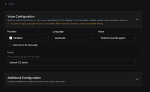 vapi tts setting page